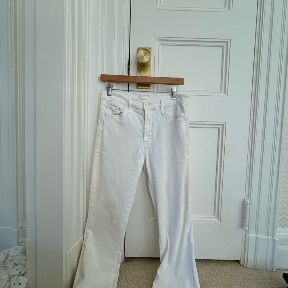 Mother Straight Leg white jeans